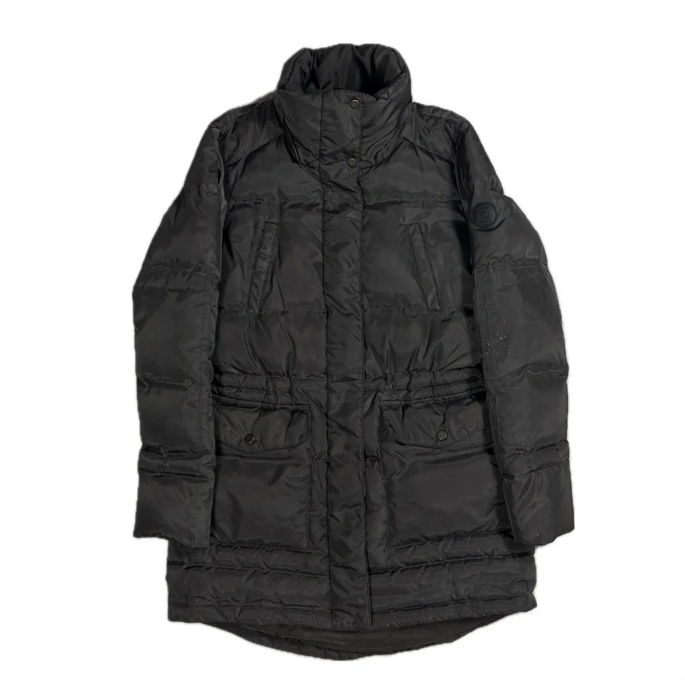 Lauren Ralph Lauren grey zip up snap‎ down waterfowl feather coat women's small